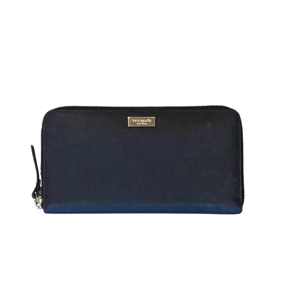 Kate Spade New York Black Continental Large Zip Wallet